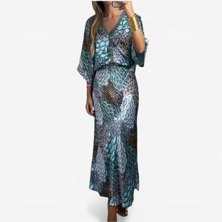 Cristina™ Vestido midi estampado fluido