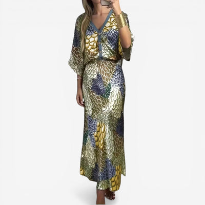 Cristina™ Vestido midi estampado fluido