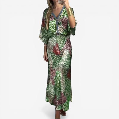 Cristina™ Vestido midi estampado fluido