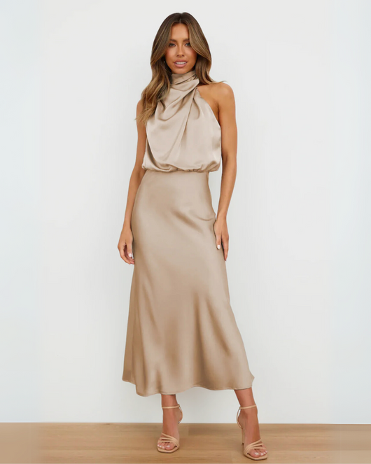 Violet™ | Vestido drapeado Sahara