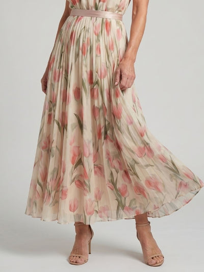 Aurea | Vestido midi floral con cuello halter