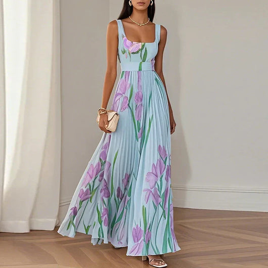Oriana | Vestido Largo con Estampado Floral