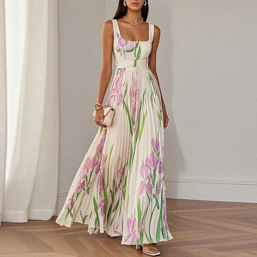 Oriana | Vestido Largo con Estampado Floral