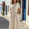 Eloisa | Vestido maxi de cuello redondo, mangas cortas y con un bolsillo
