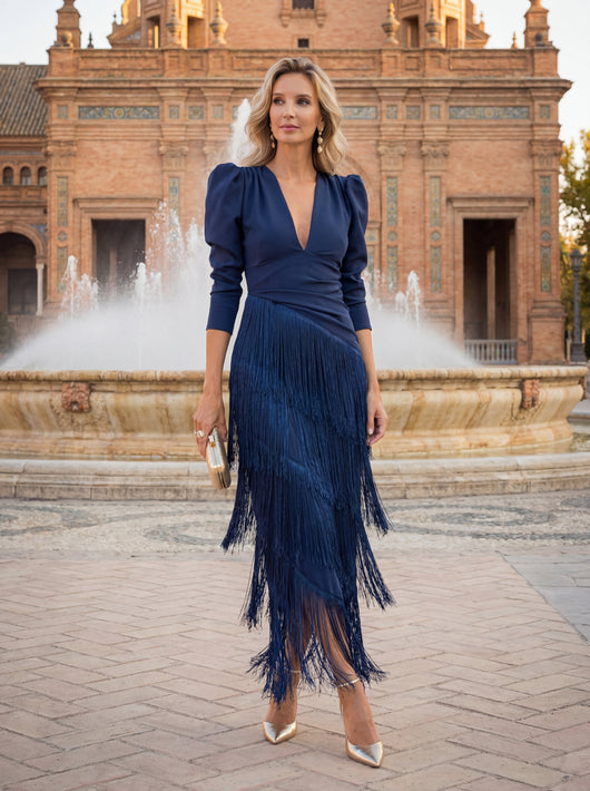 Vestido Ronda Flecos