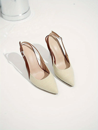 Amelia™ | Tacones Slingback en Contraste