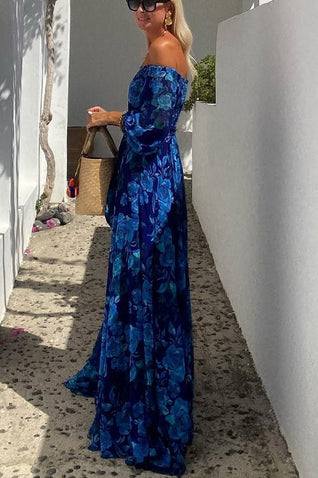 Luna | Vestido largo con estampado floral o