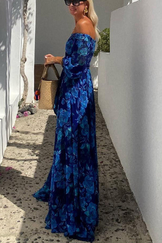 Luna | Vestido largo con estampado floral o