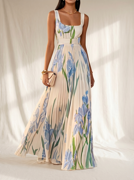 Oriana | Vestido Largo con Estampado Floral