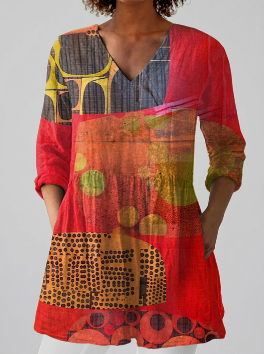 Lucía | Blusa larga con escote en V