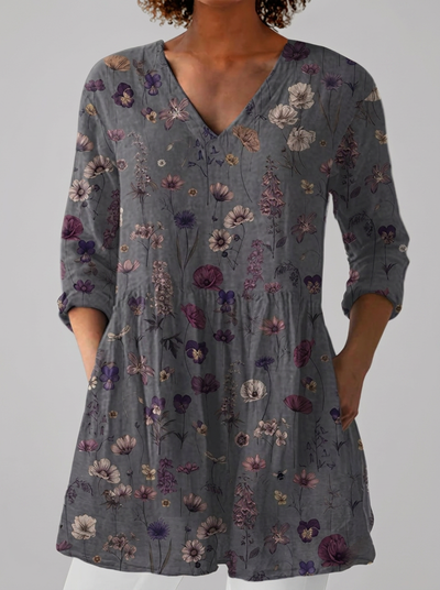 Alejandra | Blusa de manga larga con escote en V