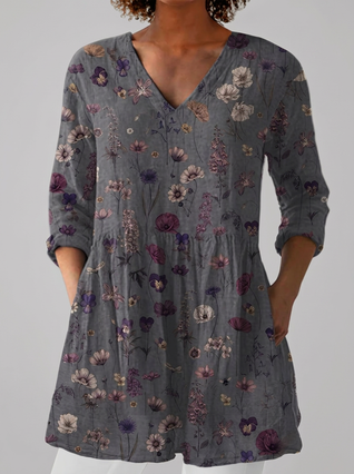 Alejandra | Blusa de manga larga con escote en V