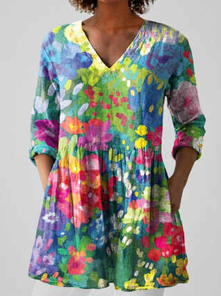 Marta | Blusa larga con escote en V