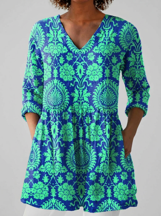 Inés | Blusa larga con escote en V