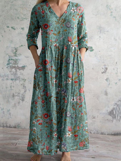 Elsie | Vestido vintage holgado con bolsillos