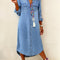 Elena | Vestido camisero en denim casual y elegante