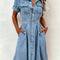 Deva | Vestido de denim de manga corta