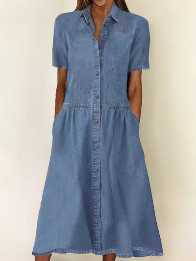 Carol | Vestido de denim con mangas cortas