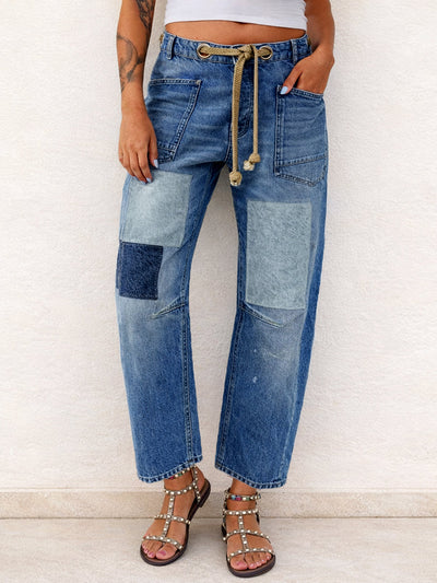 Marga | Vaqueros Patchwork con Cuerda