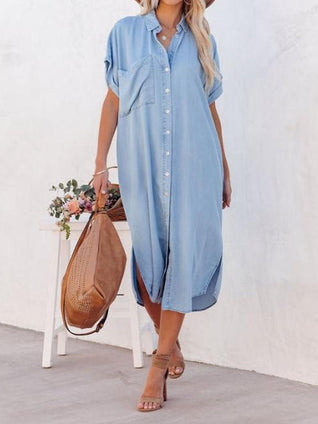 Carmen | Camisa-vestido de denim ligero