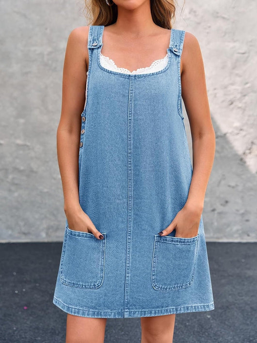 Lisa | Vestido casual con tirantes de denim