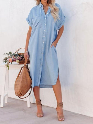 Carmen | Camisa-vestido de denim ligero