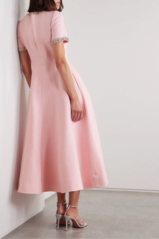 Zoe Vestido midi con lazo y adornos de cristal
